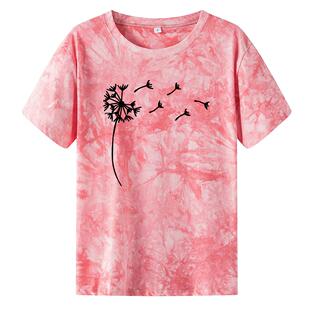 23年新款 蒲公英印花T恤百搭宽松上衣 亚马逊跨境日常休闲款