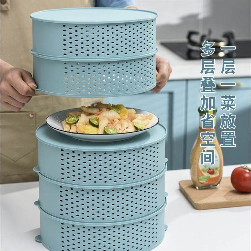 日本夏天盖菜罩镂空多层剩菜收纳层架厨房餐桌食物防苍蝇剩饭罩防