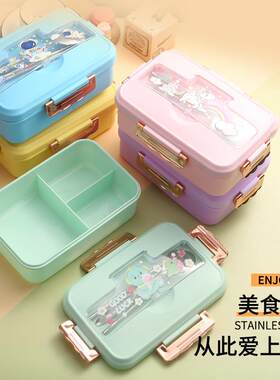 便捷创意饭盒可微波炉分格日韩餐盒学生上班族保鲜盒便当盒带餐具