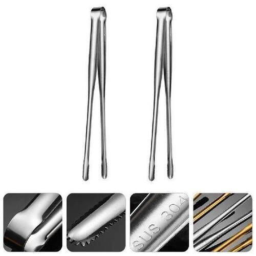 2 Pcs Barbecue Tongs Kitchen Serving Bread Tweezers