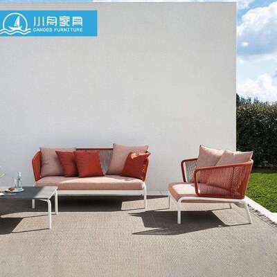 北欧户外藤编沙发庭院露台酒店别墅花园民宿休闲藤椅露天组合家具