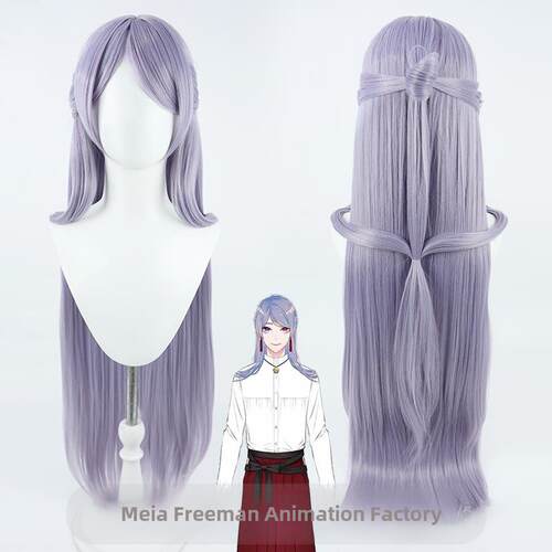 【自由人】虚拟主播VTuber浴衣弦月藤士郎cos假发彩虹社一体发包