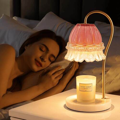 正品欧洲大理石卧香熔薰蜡灯室床头台灯高定时调光夜灯助眠熔端烛