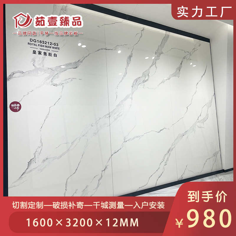 新款岩板电视背景墙1600x3200×12mm客厅现代简约轻奢装饰鱼肚金