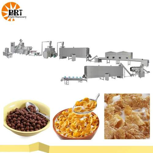 即食米片膨化机玉米食品杂粮片早餐谷谷物圈智BDQ能玉双螺杆膨化