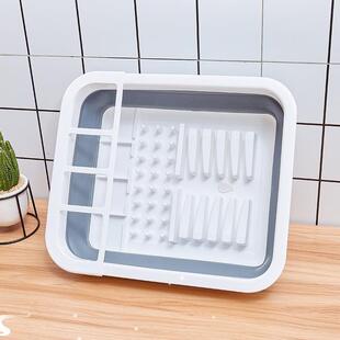 Foldable Dish Rack Drainer Portable Dry Dinnerware Organizer