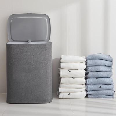 家用室NMS脏衣篮脏筐卫生间落可折叠收纳浴杂物袋布地衣艺带盖收