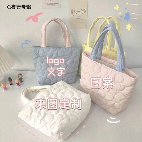 【马卡龙手提包】来图定制logo文字文艺女包妈咪包通勤手拎包