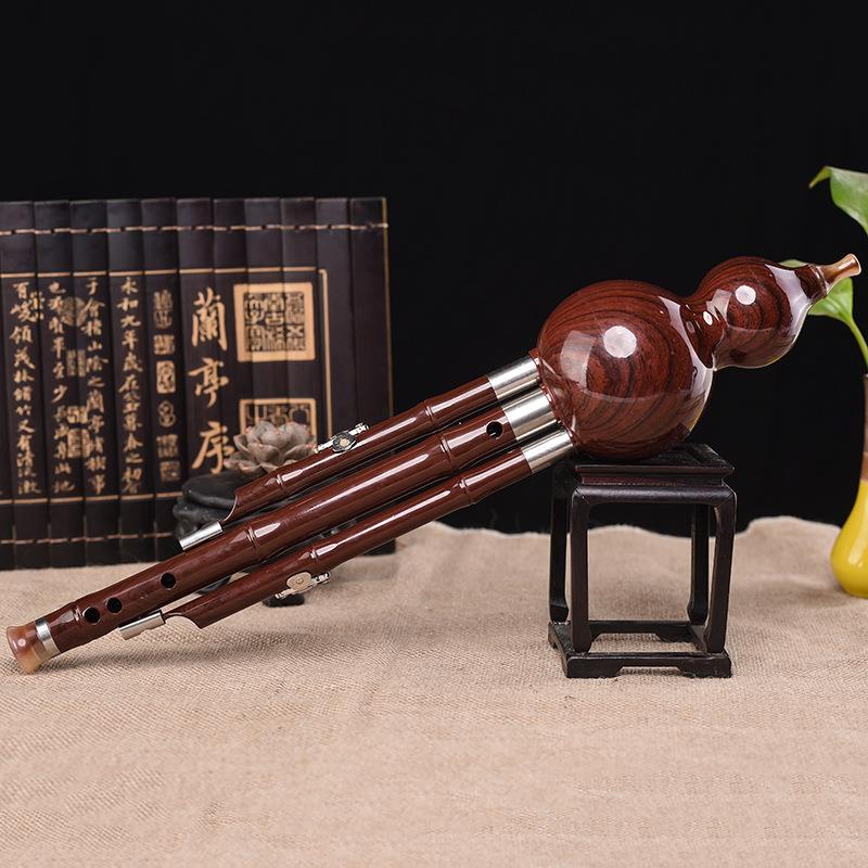 新款直销吹奏类乐器 民族乐器木纹加装饰三音葫芦丝C调降b调葫芦