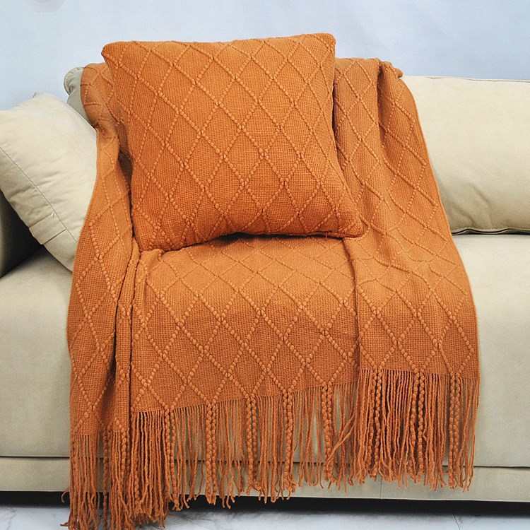 Sofa blanket cover blanket Nordic knit small blanket pillow