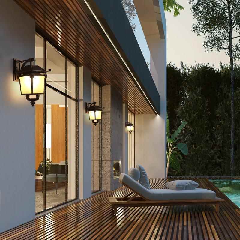 新中式代le现d壁卧复室灯户外防水灯创FAN意古庭院灯家用铝灯具