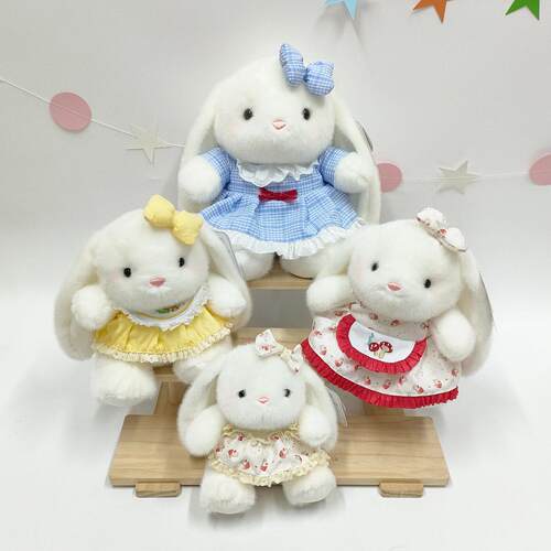 原点绒创泡芙兔毛绒玩具兔子桌伴穿裙小白兔公仔女生礼物儿童玩具
