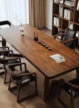 南美桃胡书阅桌家木用客厅高档工作台学习读长条桌LSS实木大板桌