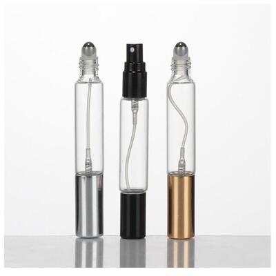 替换走珠瓶二合一10毫升香水分装瓶10ML两用玻璃瓶器圆柱爽肤水