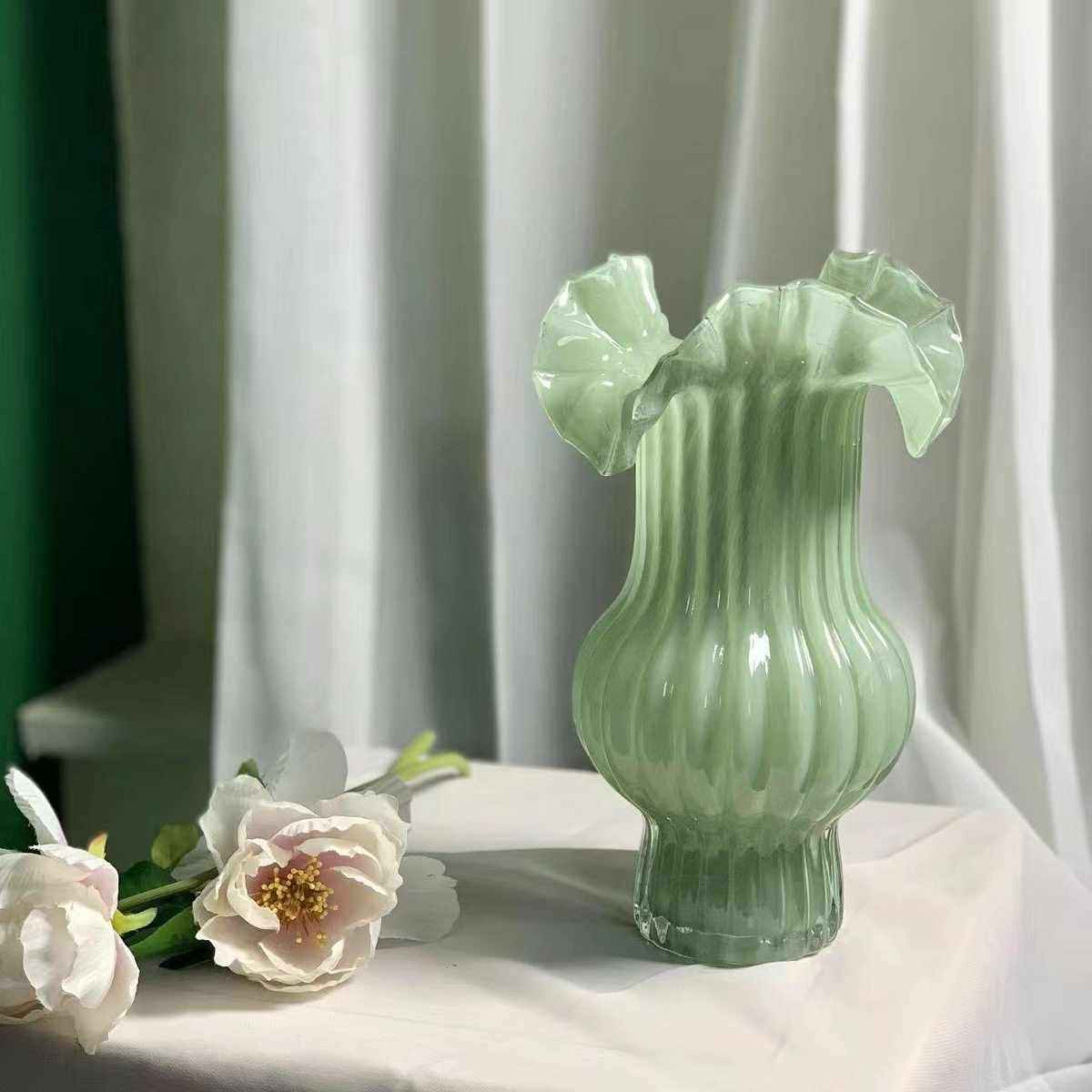 法式百褶花瓶温柔紫装饰摆件客厅插花高级感中古芬顿花器乔迁礼品,家居饰品,花瓶,淘宝优惠券,粉丝福利购,淘宝优惠卷