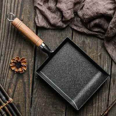 1Pc Japanese Cast Iron Pan Frying Tamagoyaki Omelette Black