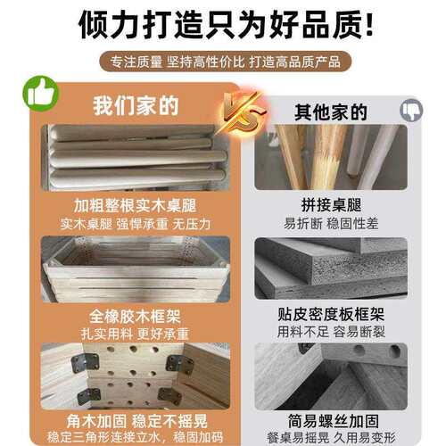岩板餐桌椅组合新款全实木方圆两用伸缩家用简约吃饭桌w&