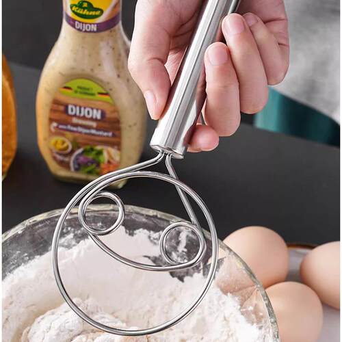 Stainless Steel Dough Whisk, Kitchen Egg Beater, Dough Mixer
