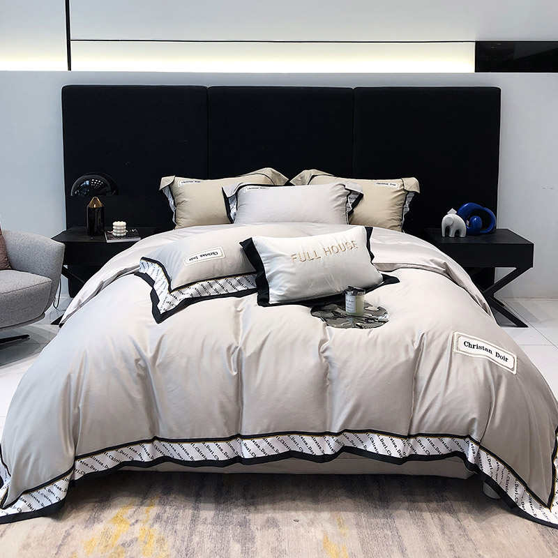 高端被套丝棉四床上用品美式新品磨毛加厚刺绣轻奢欧式件套天秋冬