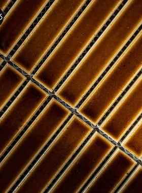 TSAYS复古哑光竹节长条白色马赛克瓷砖卫生间客餐厅厨房背景墙