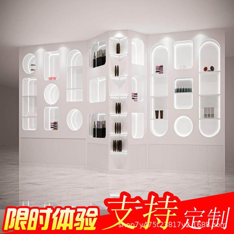 柜烤漆展示柜背化妆品货架产品展台示拱门异形带灯灯/柜子服装效