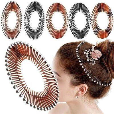 Fashion Elastic Flexible Comb Headband Luxury Rhinestone Hea