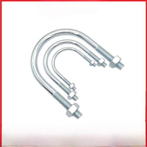 镀锌u型卡扣U型卡箍管卡抱箍管夹加长U型管卡U型螺栓M6M8M10M12