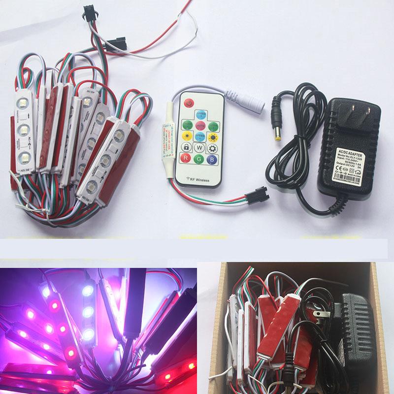 全彩LED注塑模组防水七彩 3颗5050RGB驱动IC WS2811 灯箱广告户外