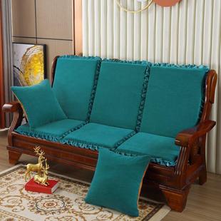 实木沙发垫带靠背红木单人防滑加厚海绵座垫老式联邦椅坐垫画文伍
