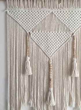背波西亚风手工米编织家挂JVT毯居装饰墙面装饰挂件简约民宿景壁
