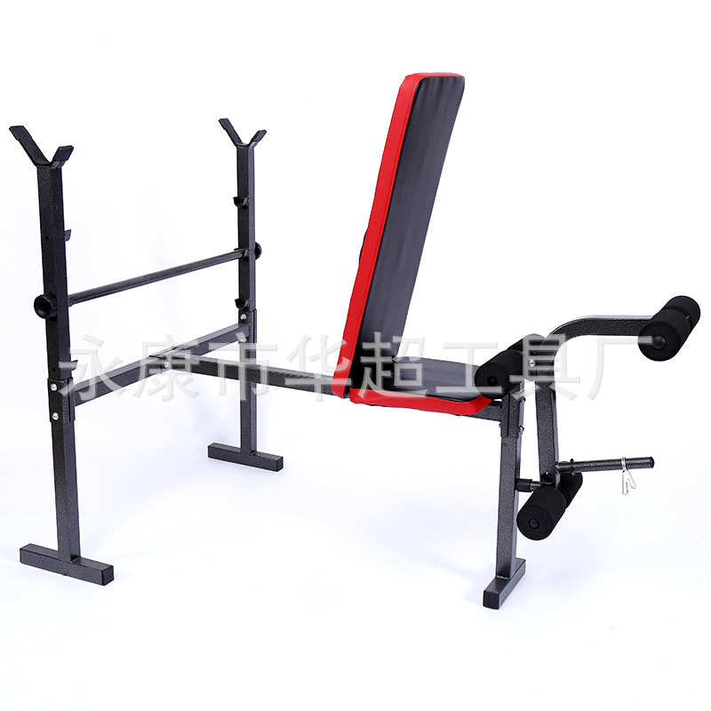 爆款多功能可定制折叠举重床腹肌训练器卧推杠铃床健身用品批发