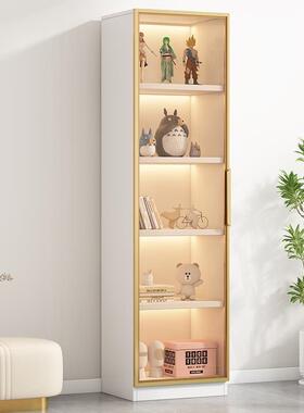 墙书柜展示柜电视柜边柜窄置物酒柜靠家GIH用客厅立柜带玻门璃柜