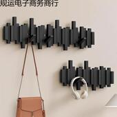 置收纳墙上壁物免打孔衣架钢帽琴键挂钩玄挂关入户门UYY实木衣挂