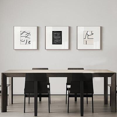 黯然 现代简约客厅装饰画黑白灰抽象艺术挂画卧室办公室商业墙画