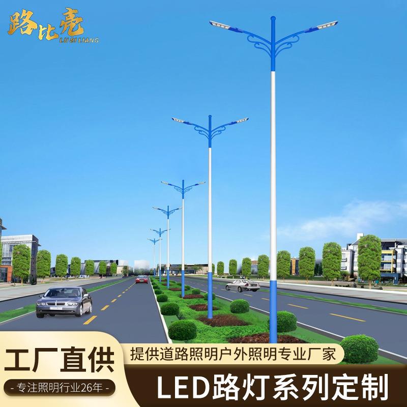 新款led路灯50w100w300w新农村街道工程照明灯高低臂市电路灯头