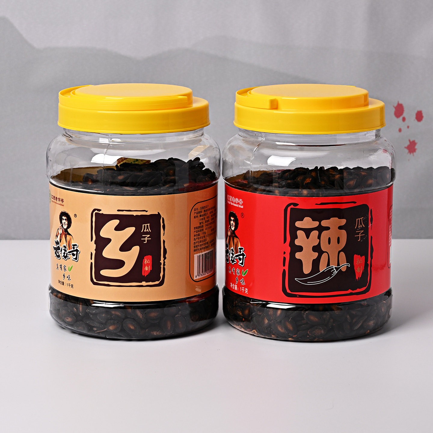 桶装西瓜子1000克江西老俵哥瓜子 五香/辣味西瓜子零食南昌辣瓜籽