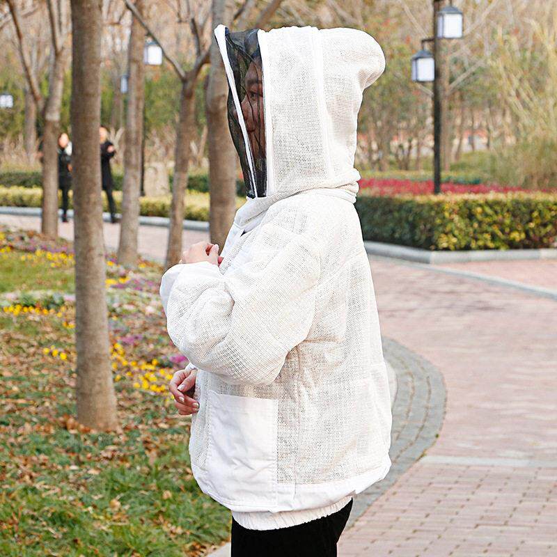 养蜂工具防蜂服出口型品质特厚防蜂衣麻网通气孔太空服上衣