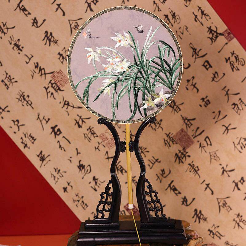 刺绣团扇刺绣扇子汉服团扇双面团扇双面绣团扇汉服团扇古风团扇圆