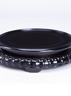 花瓶底座圆形木质 陶瓷茶壶花盆佛像鱼缸奇石头实木摆件旋转底座