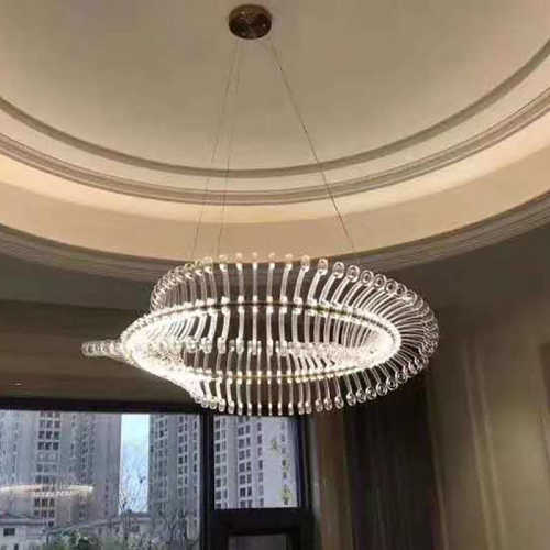 新款客厅灯后现代设计师创意售楼部酒店大吊灯样板间展厅异形鱼骨