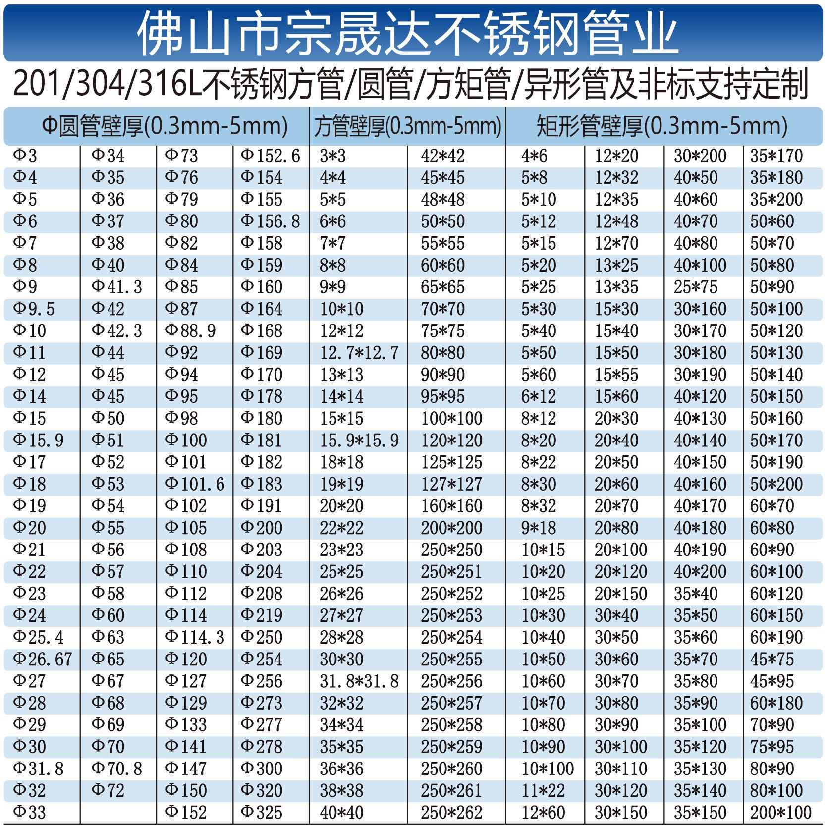国标201304装饰制品不锈钢方管圆管扁管抛光不锈钢方通圆通