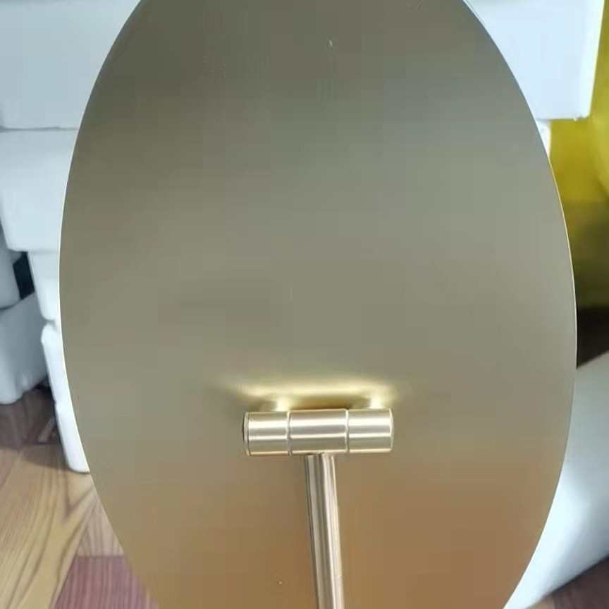 铜镜梳妆镜桌面外贸珠轻镜子复古宝镜化妆镜台式平面椭圆形北欧奢