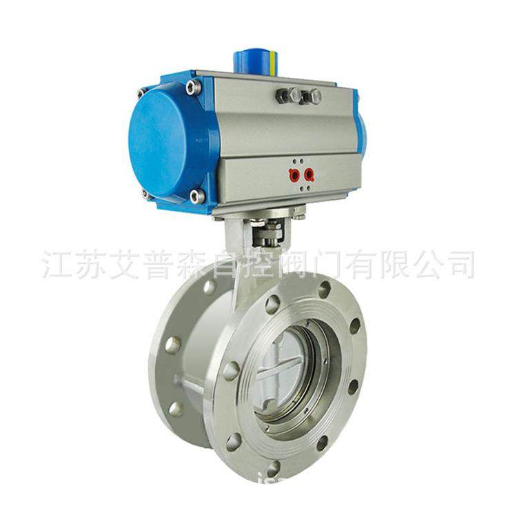 气动硬密封法兰蝶阀/D643W-16P气动不锈钢三偏心法兰硬密封蝶阀蝶