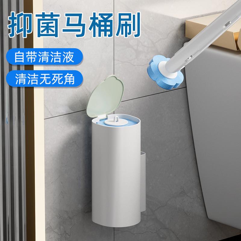 茶花一次性马桶刷套装家用可抛式替换头刷子清洁无死角夹缝刷清洁