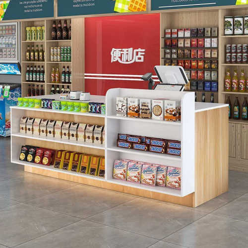超市收银台便利店前台多层储物吧台店铺文具店小型柜台转角接待台