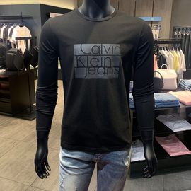 CK Jeans24春秋冬男女士时尚简约字母印花打底衫长袖T恤纯棉