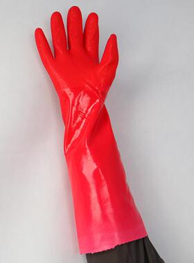春蕾969加长PU绒里手套31cm40cm45cm 一体防水冬季洗衣服家用刷碗