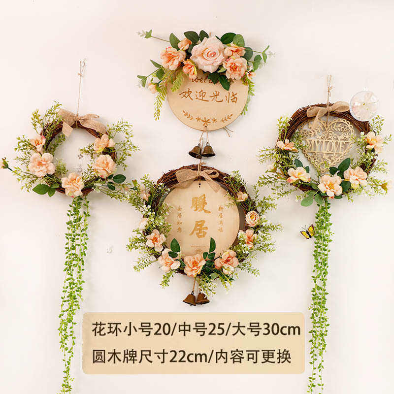 仿真蔷薇花环墙上衣柜挂件装饰品壁挂花器门客厅背景墙面遮丑挂饰,家居饰品,壁饰,淘宝优惠券,粉丝福利购,淘宝优惠卷