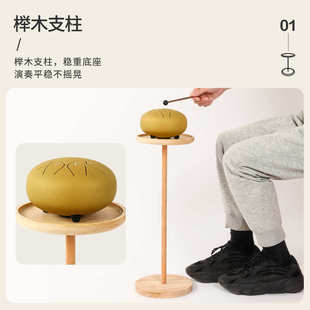 空灵鼓木鼓架高音伴侣鼓架6 8寸色空鼓小鼓实木架乐器口袋鼓架子