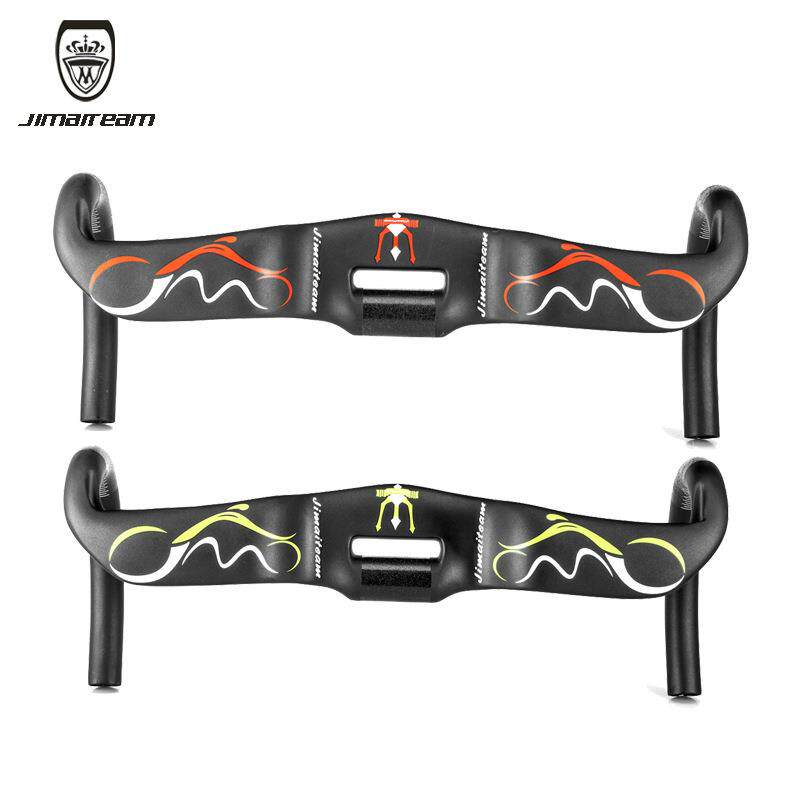 JIMIATEAM新款全碳纤维公路车弯把破风把手跑车把 抬升中空弯把